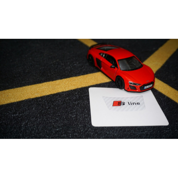 Audi S Line Logo Beyaz Karbon Desen Damla Epoksi Direksiyon Logo Amblem - 7