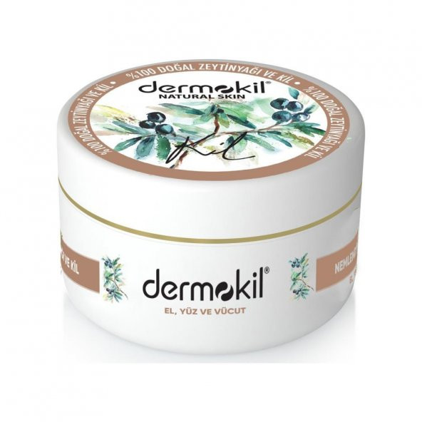 Dermokil El, Yüz ve Vücut Bakım Kremi 300 ml Doğal Zeytinyağı & Kil Nemlendirici