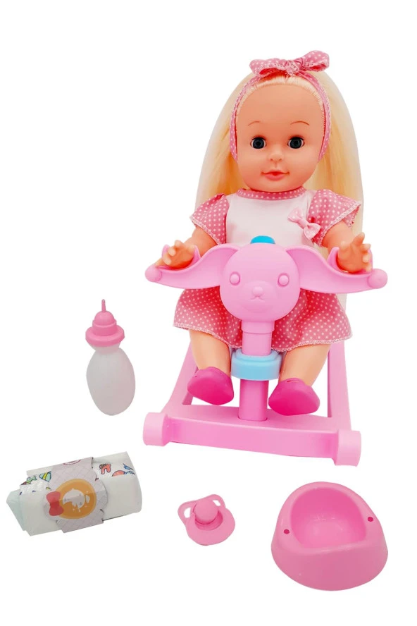 Global Toys Panda Salıncaklı Altını Islatan Roza Et Bebek - 2