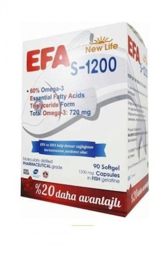 Newlife Efa S 1200 Omega 3 Balık Yağı 90 Kapsül