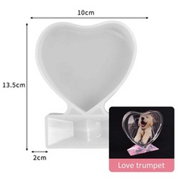 Epoksi Silikon Kalıp Resimlik Ayaklı Kalp Modeli - Resim 2