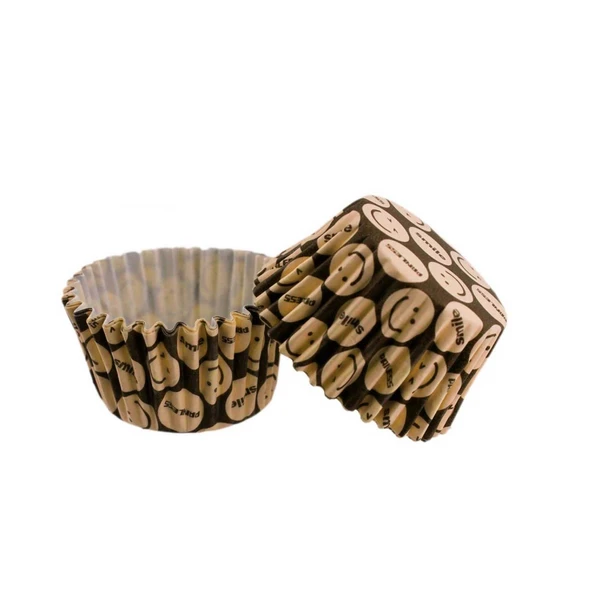 Cupcake Kalıbı Pet Kapsül  Kek Kalıbı 52X45 MM (100 Adet)  Emoji