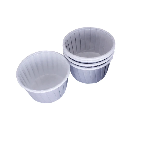 Cupcake Kalıbı Küçük Boy Düz Renk  44X35  MM (100 Adet)  Gri