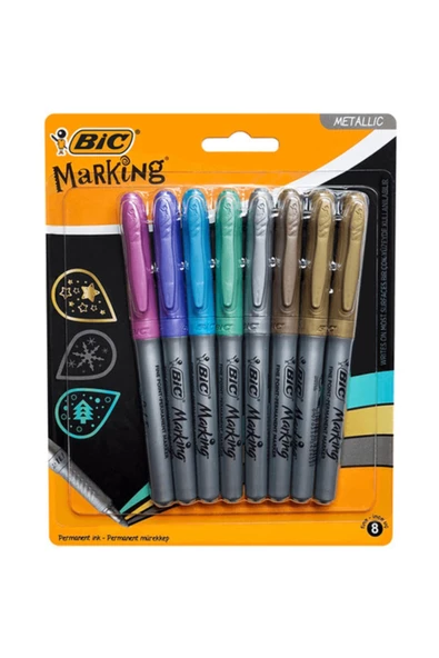 BİC marking Color Metalik 8li Permanent Markör Kalem Seti - 2