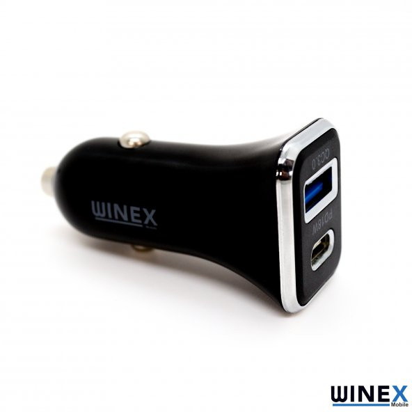 Winex UsbA PD18W Çift Çıkışlı 36W Araç Şarj Aleti Siyah W002 - 2