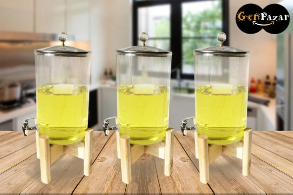 Cam Sebil, Damacana, Şerbetlik, Limonatalık, Yağdanlık Musluklu 7 Lt. - 4