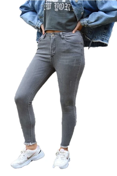 Hacker Kadın Tırnak İzli Paçası Püsküllü Bilek Jean K 798-473 - Resim 2