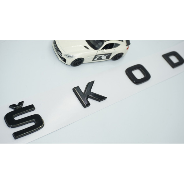 DK Tuning Skoda Bagaj Uzun Parlak Siyah ABS Yazı Logo Amblem