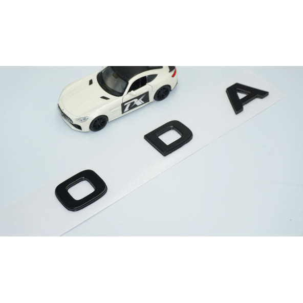 DK Tuning Skoda Bagaj Uzun Parlak Siyah ABS Yazı Logo Amblem - 2
