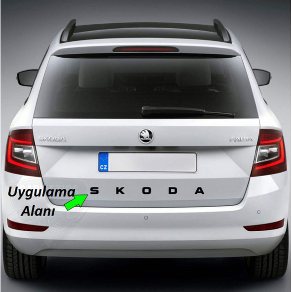 DK Tuning Skoda Bagaj Uzun Parlak Siyah ABS Yazı Logo Amblem - 3