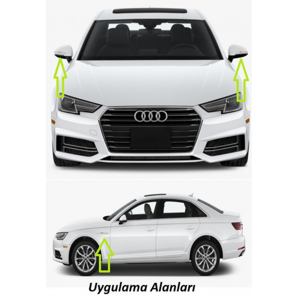 Audi A2 S Line Logo Beyaz Karbon Desen Damla Epoksi Ayna Çamurluk Logo Amblem Seti - 4
