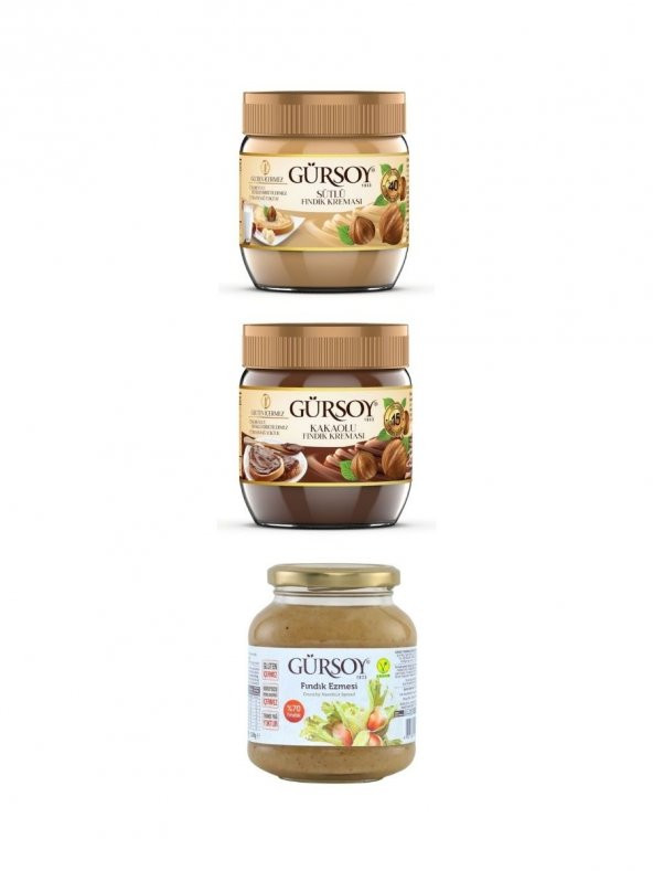 Kakaolu Fındık Kreması & Sütlü Fındık Kreması & Fındık Ezmesi