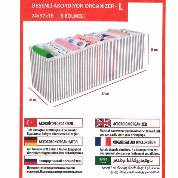 Çekmece İçi Düzenleyici Organizer - L ( 8 Bölmeli ) - 2