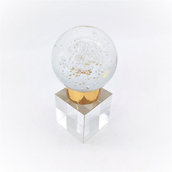 Crearthome Dekoratif Aksesuar Büyük Boy Kristal Küre Gold FA59A - 3
