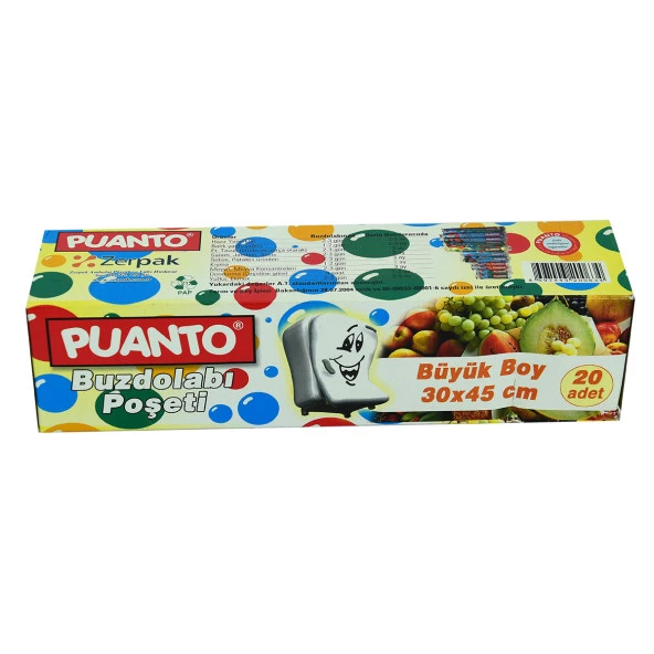 Puanto Buzdolabı Poşeti Büyük Boy 30x45 Cm 20 Adet - 5