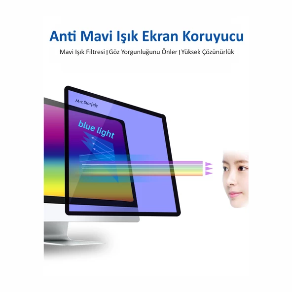 Macbook Pro 16 inç M1-M2-M3-M4 Ekran Koruyucu Mavi Işık Filtresi (TouchID'li Pro) A2485 A2780 A2991 A3403 A3186 ile Uyumlu Anti Blue Ray - 3
