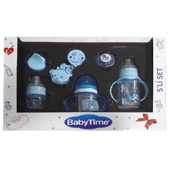 BabyTime BT206 5li Biberon Seti - Mavi