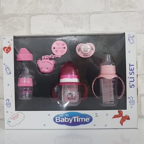 BabyTime BT206 5li Biberon Seti - Pembe