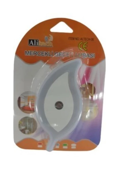 GECE LAMBASI MERCEKLİ FOTESELLİ YAPRAK SENSÖRLÜ GECE LAMBASI GRİ GECE LAMBASI ALİTECH-6 - 2