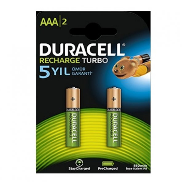Duracell 2li Rechargeable AAA Pil 800 mAh