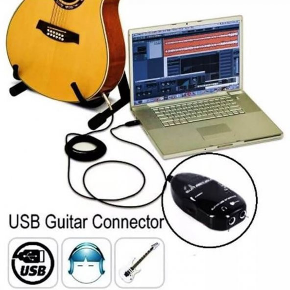 Usb Gitar link kablosu Guitar Link Kablosu Çevirici Dönüştürücü