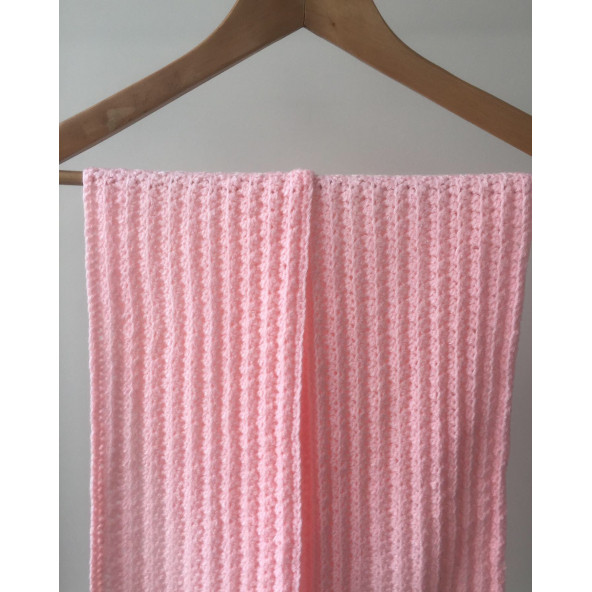 El Örgüsü Pembe Kadın Atkı - 2