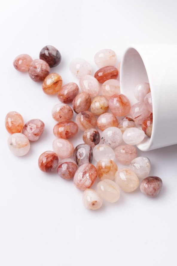 Hematoid Kuvars Doğal Taş Tamburlanmış Parça - Tımbıl