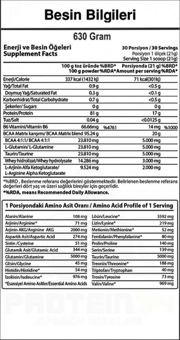 Hardline Nutrition Bcaa Matrix 630 Gr Bcaa Powder Tropikal Aroma - 2