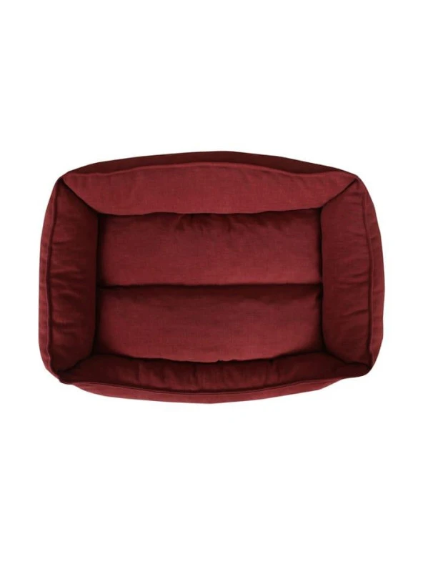 Yıkanabilir Kumaş Konforlu Kedi Köpek Yatağı Kırmızı Medium 65x45 - 2