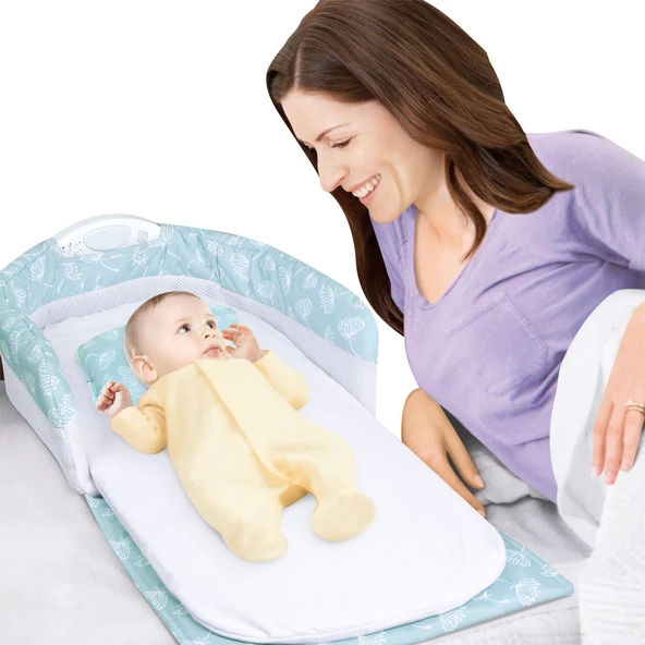 Babycim Bebeğimin Taşınabilir,Işıklı, Müzikli Portatif İlk Yatağı - 2