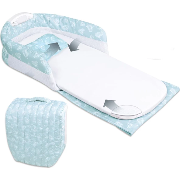 Babycim Bebeğimin Taşınabilir,Işıklı, Müzikli Portatif İlk Yatağı - 4