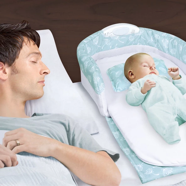 Babycim Bebeğimin Taşınabilir,Işıklı, Müzikli Portatif İlk Yatağı - 6