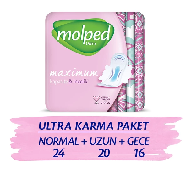 Molped Ultra Hijyenik Ped Süper Ekonomik Karma Paket 60 Adet