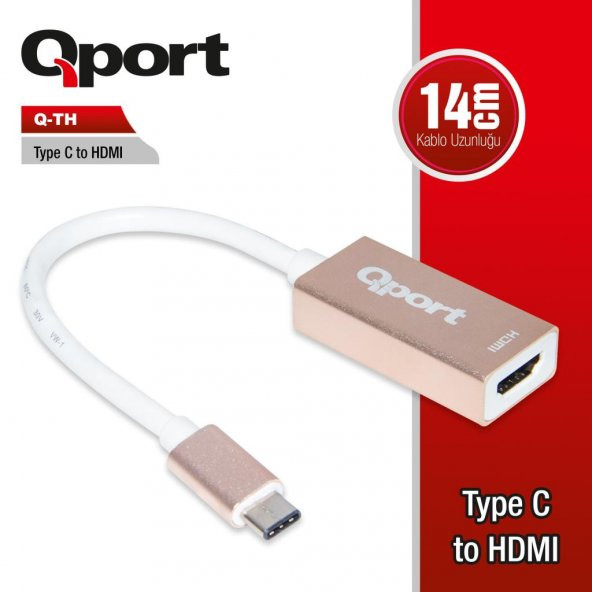 QPORT Q-TH USB TYPE-C = HDMI Çevirici Adaptör