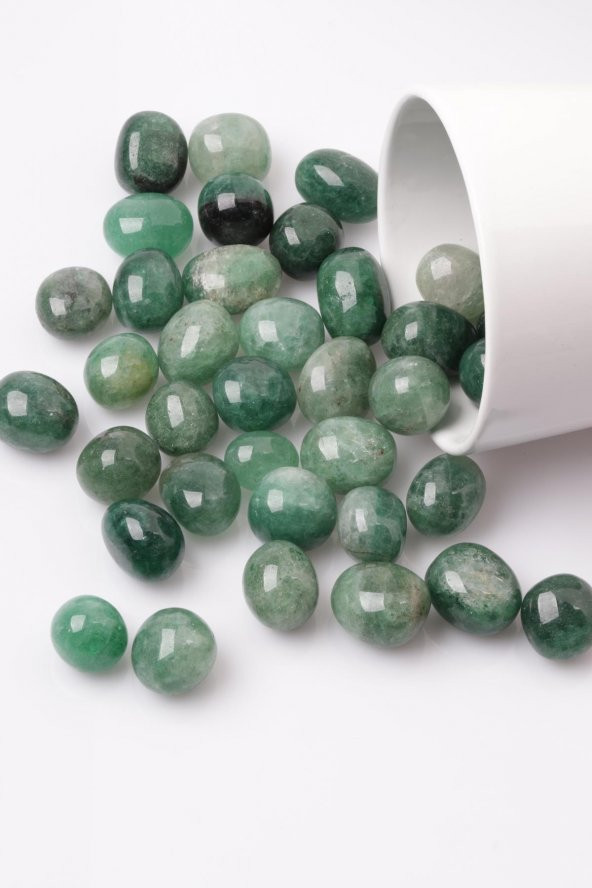 Green Kuvars Doğal Taş Tamburlanmış Parça - Tımbıl