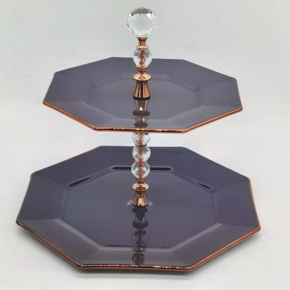 Glore Sekizgen Antrasit Rose Gold Katlı Kurabiyelik 26062 ürün görseli 1