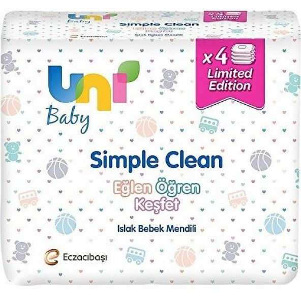 Uni Baby Simple Clean Islak Havlu 52li x 4 adet