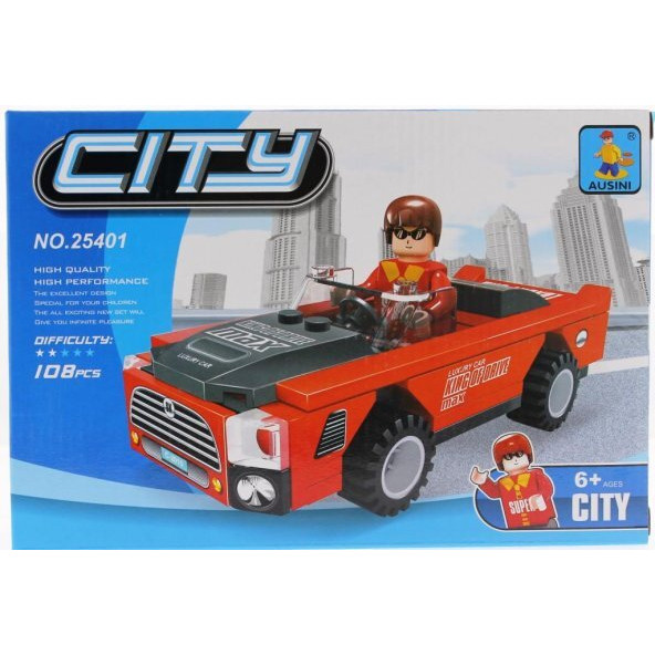 Oyuncak Ausini City Spor Araba 108 Parça Lego Seti