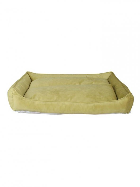 Yıkanabilir Kumaş Konforlu Kedi Köpek Yatağı Sarı Large 85x65 - 3