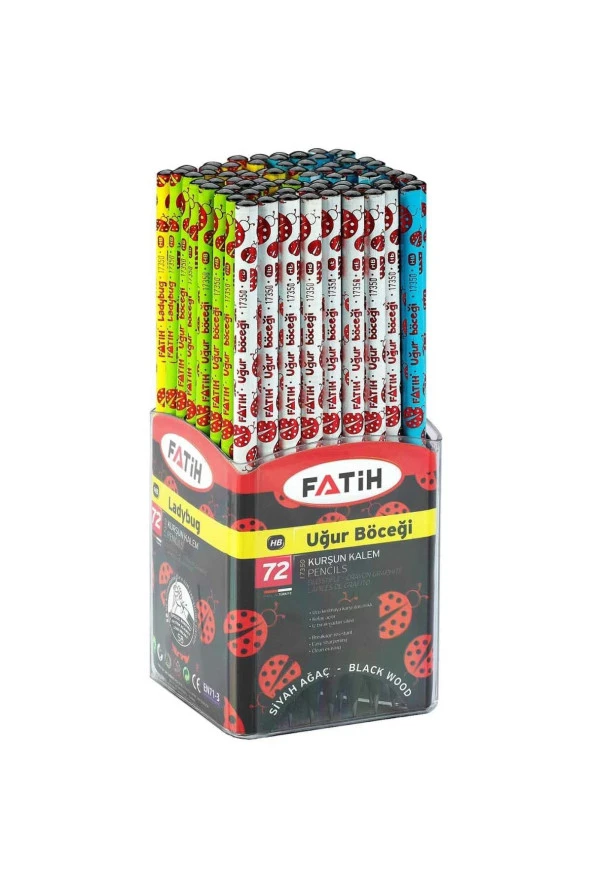 Fatih Kurşun Kalem Siyah Lata Uğur Böceği Kurşun Kalem (72 Li Paket)