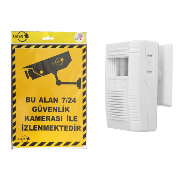 LOREX LR-KC Kapı Çanı - Ziyaretçi Sensörü - Alarm - PVC Uyarı Levhası Hediyeli