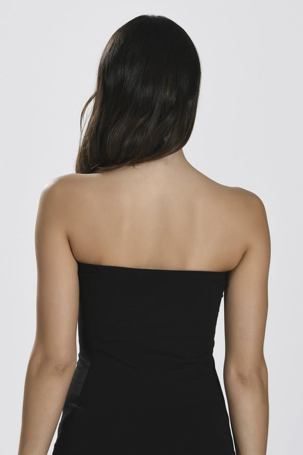 Siyah Straplez Body T-Shirt - 3