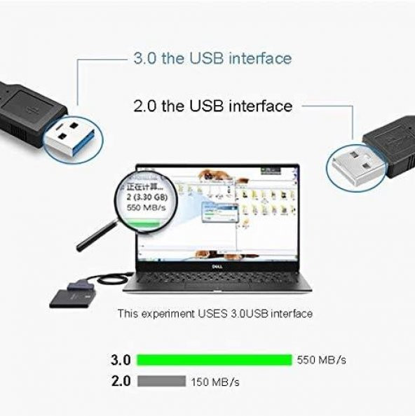 PrimeX 5142 USB3.0 2.5 inç notebook Diski, 3.5 inç PC diski USB3.0 Çevirici, Sata Harddisk USB çevirici Kablo - 7