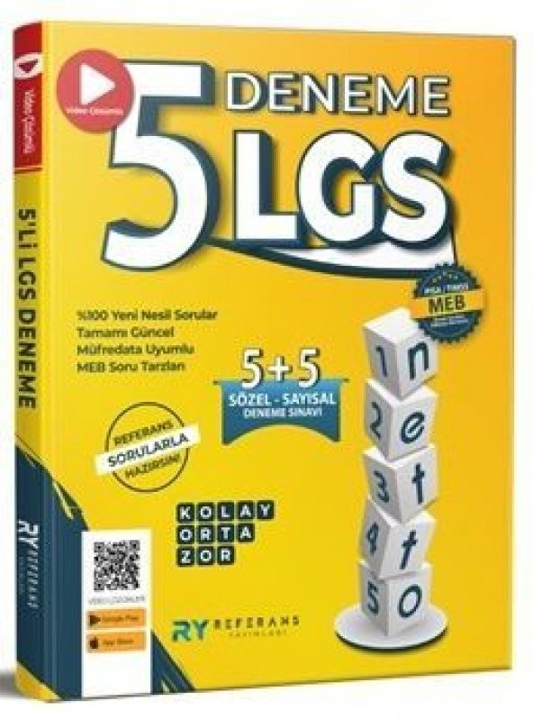 LGS NETTO Tamamı Video Çözümlü 5 Fasikül Genel Deneme Seti Referans Yayınları