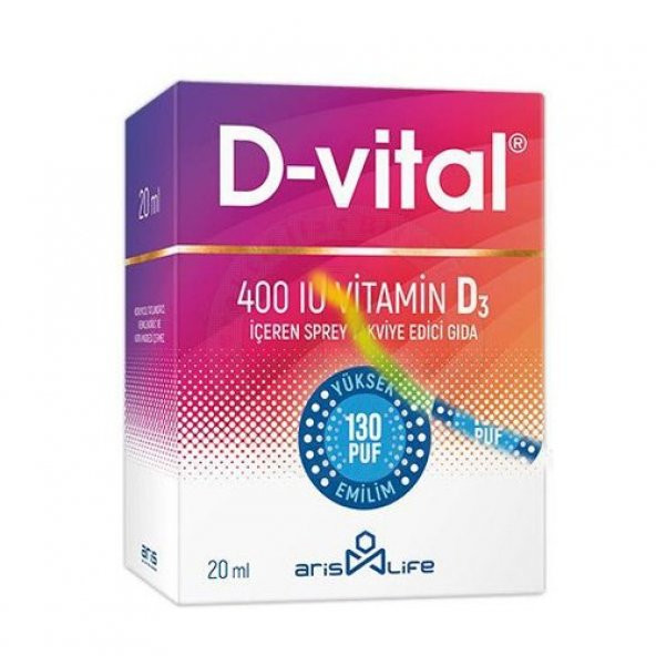 D-Vital D3 Vitamin D3 400IU 20 ml Sprey