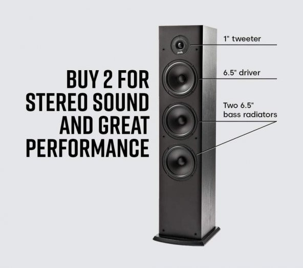 Polk Audio T50Bk, Hoparlör, Siyah Outlet - 3