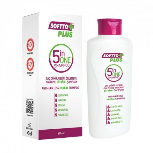 Softto Plus 5 in 1 Dökülmeye Karşı Saç Şampuanı 360 ml