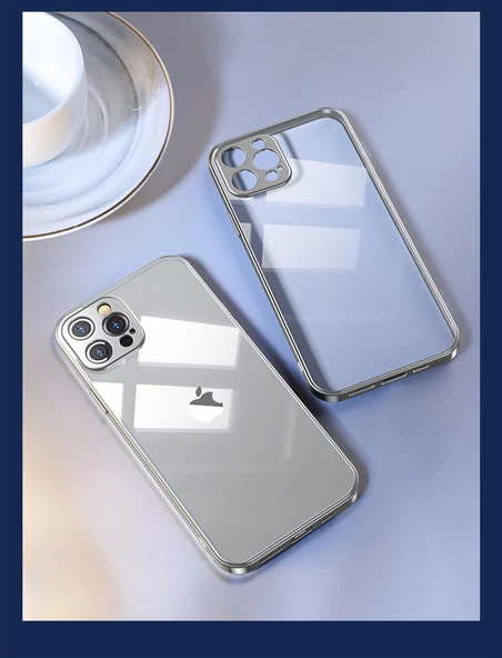 İphone  New Beauty Elektro Çerçeveli Ultra İnce Kılıf - Resim 7