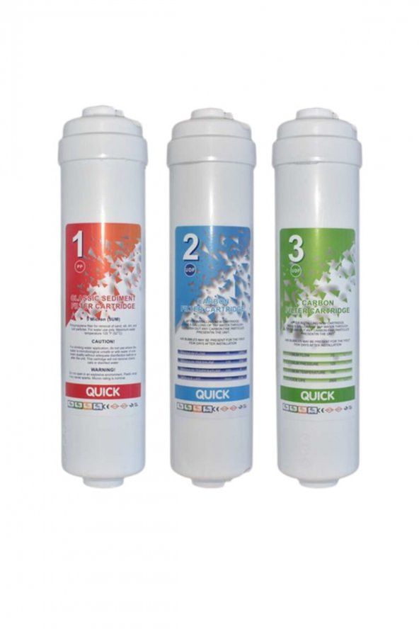 Su Arıtma Filtre Seti 3lü Inline Set. Kapalı Kasa Cihazlar Için