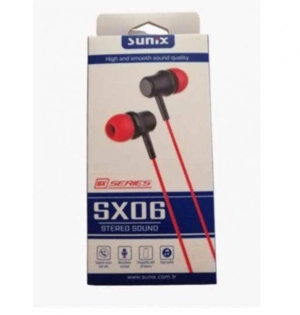 Sunix Sx08 Kulakiçi Kablolu Kırmızı Stereo Kulaklık - 2